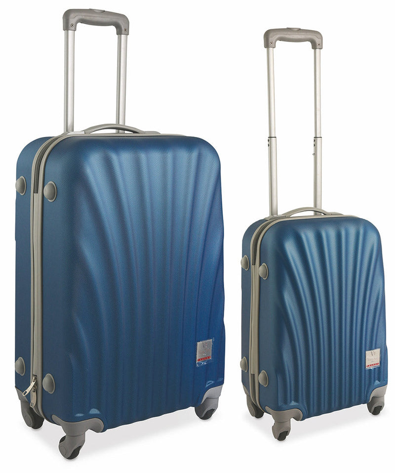 Set 2 Valigie Trolley Rigide in ABS 4 Ruote TSA Soriani Blu