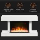 Camino Elettrico da Parete 98x27x54,5 cm Effetto Fiamma 2000W Bianco