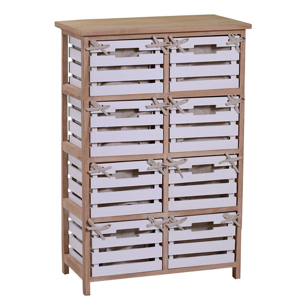 prezzo Cassettiera 8 Cassetti in Legno 58x30x85cm Arianna Naturale e Bianca