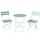 Set Bistrò con Due Sedie e Tavolo da Giardino Ø58x70 cm Pieghevoli in Metallo Verde Chiaro