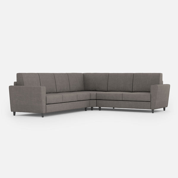 online Divano Angolare 6 Posti 288x228x85 cm Yasel in Tessuto Grigio