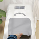 Lettiera per Gatti Chiusa 40,5x60,5x41,5 cm con Vassoio in Acciaio in PP Bianco e Argento  