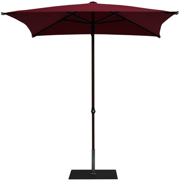 online Ombrellone da Giardino 2x2 m Palo Ø38 mm in Alluminio Effetto Legno Tessuto Olefin Trend Wood Bordeaux