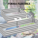 Letto per Orto Rialzato con Fondo Aperto 241x90,5x30 cm in Metallo Argento   