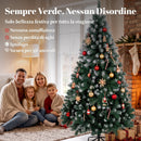 Albero di Natale Artificiale Ø100x180 cm con 700 Rami Ignifughi e Base Pieghevole in Acciaio Verde      