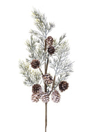 Set 6 Rami Abete con Mini Pigne H40 cm 