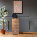 Mobiletto 5 Cassetti Tinta Noce 45x38x103 h cm in Truciolare bilaminato Marrone