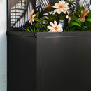 Fioriera Rettangolare con Traliccio Decorativo per Piante Rampicanti 61x23x113 cm da Terra e Parete Nero   