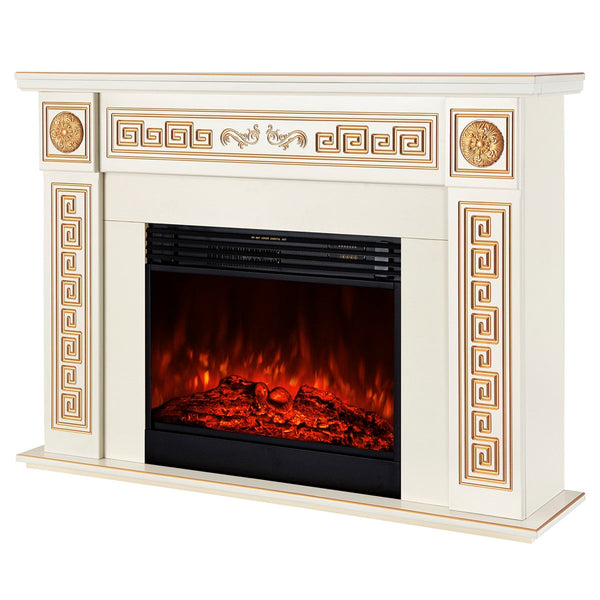 Camino Elettrico da Pavimento 101x140x33 cm Effetto Fiamma 1950W Versailles Maxi & Mirabella Avorio online