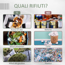 Compostiera da Giardino 71x65x96 cm Girevole a 2 Sezioni con 8 Prese d'Aria in Acciaio e PP Grigio  