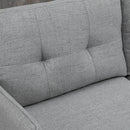 Divano 2 Posti in Tessuto 139x68x80 cm con Cuscini Imbottiti e Gambe in Acciaio Grigio