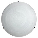 Plafoniera 1xE27 Ganci Cromo Vetro Lastra Bianco Decorato Spirale E-Energy Gisella