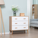Cassettiera 3 Cassetti 80x39x80 cm Bianco e color Legno   