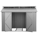 Casetta Box da Giardino 323,3x182,5x230,5 cm in Alluminio Grigio
