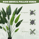 Pianta Artificiale Uccello del Paradiso 20 Foglie da 140 cm con Vaso in PE e PP Verde   