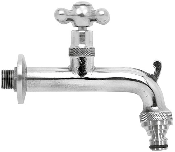 sconto Rubinetto per Fontana da Giardino in Ottone Cromato con Attacco Rapido Morelli Plenty