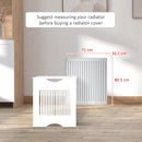 Copritermosifone Bianco 78x19x82 cm in MDF con Piano d'Appoggio e Design Antiribaltamento