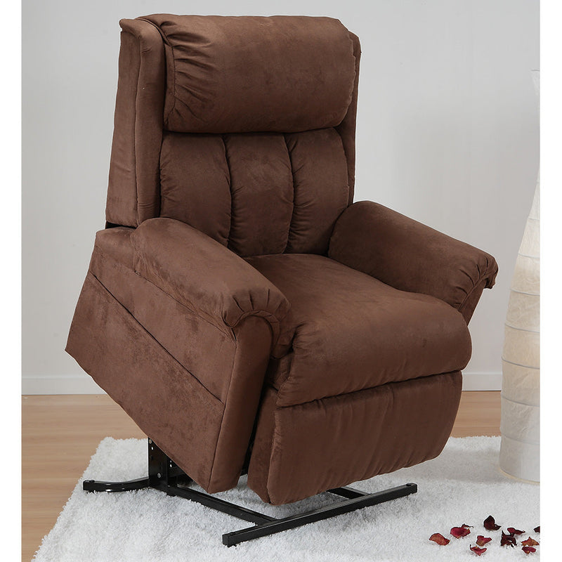 Poltrona Relax Elettrica Greta con Alzapersona Lift 1 Motore Massaggiante in Microfibra Marrone