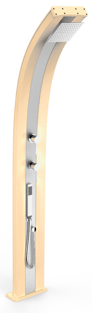 Doccia da Esterno Giardino Miscelatore e Doccetta Mobile Arkema Dada Fascia Inox Champagne Bronze sconto