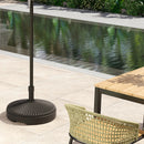 Base per Ombrellone Ø55x30 cm Riempibile con Acqua o Sabbia in HDPE Nero   