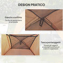 Tenda da Campeggio per 3 Persone Impermeabile 200x200x135H cm Impermeabile con Tasca e Gancio per Lanterna Arancione   