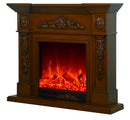 Camino Elettrico da Pavimento 80x100x33 cm Effetto Fiamma 1500W Siena mini Marrone
