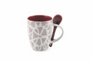 Set 20 Tazze con Cucchiaino Ø8x10 cm in Ceramica Villa d'Este Home Tivoli Aurora Bianco e Viola