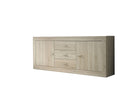 Credenza Mobile da Salotto 2 Porte 3 Cassetti 210x43x86cm TFT  Rustic Quercia Samoa