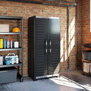 Armadio da Esterno 3 Ripiani 89x54x188H cm in Plastica Keter XL Garage Alto Nero