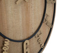 Orologio da Muro Wood Ø60x5 cm MDF e Ferro Oro e Nero