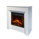 Camino Elettrico da Terra 96x35x96 cm Bellini in Legno Bianco      