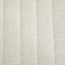 Panca Fondoletto in Tessuto Effetto Ciniglia Gambe a Forcina in Metallo 118,5x46x49,5 cm Crema  