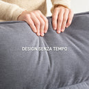 Poltrona a Dondolo Moderna 67x83x105 cm Cuscini Effetto Velluto Struttura in Legno Grigio  