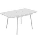 Tavolo da Giardino per 6 Persone Rettangolare 140x80x75 cm con Piano in WPC Bianco      