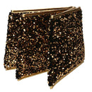 Copri base albero tessuto pieghevole oro double face esagonale glitter cm Ø68xh25