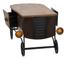 Tavolo da Caffé Old Style 124,5x61x50,5 cm Legno di Abete e MDF e in Ferro Marrone