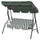 Dondolo da Giardino 3 Posti 170x110x160 cm con Tetto Parasole in Acciaio e Poliestere a Righe Verde