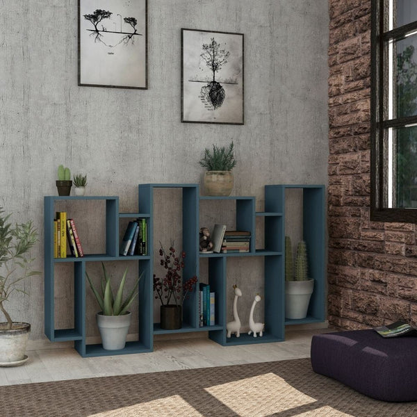 Libreria orizzontale bifacciale 96x25,5x168,5 cm turchese acquista