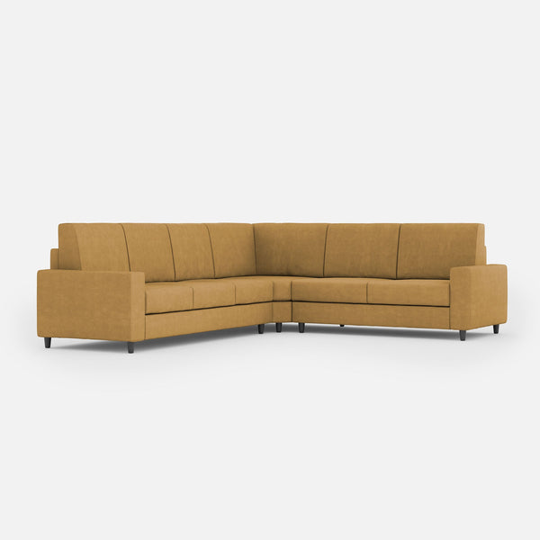Divano Angolare 6 Posti 286x246x85 cm Sakar in Tessuto Ocra online