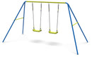 Altalena 2 Posti da Esterno 295x170x180 cm in Acciaio Blu e Gialla