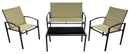 Set Salotto da Giardino Divano 2 Poltrone e Tavolino in Acciaio e Textilene Antracite e Beige
