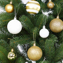 Confezione 100 Palline Natale Oro e Bianco Diametro 3/4/6 cm Addobbo Natalizio