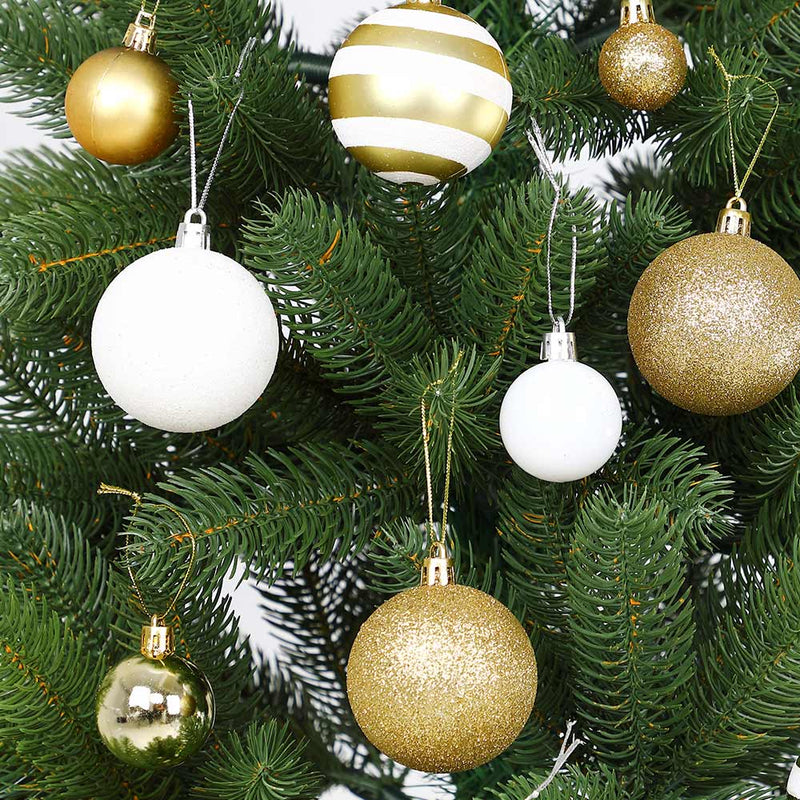 36 Pezzi Palline Per Albero Di Natale Set Alce Bianco E Oro - Decorazioni Natalizie Infrangibili Con Stella, Riutilizzabili