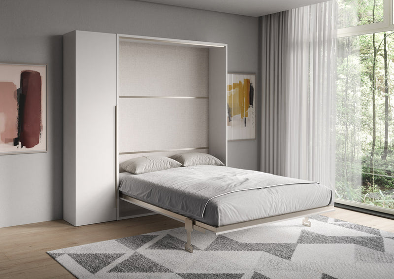 Letto Matrimoniale A Scomparsa 160 Versia Con Armadio 1 Anta Sx Bianco      