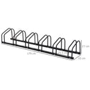 Rastrelliera Porta Biciclette 6 Posti 179x33x27 cm in Acciaio Nero