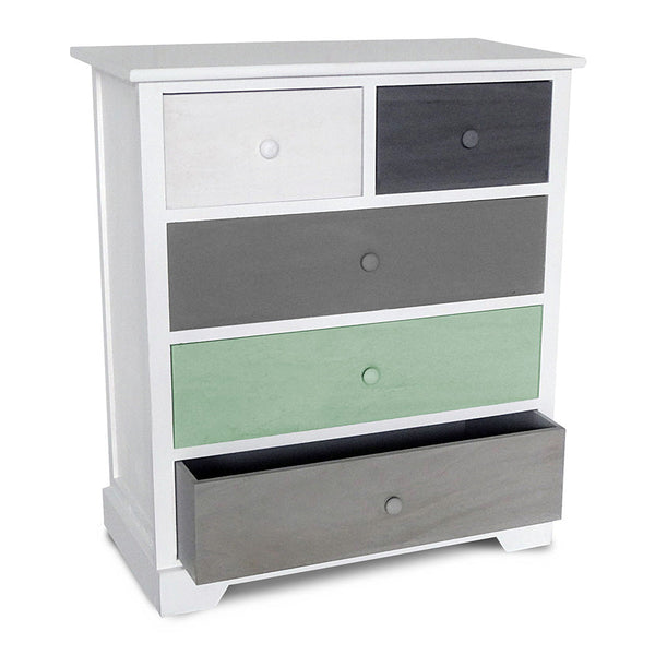 Cassetiera con 5 Cassetti in Legno Paulownia Multicolor Fadi online