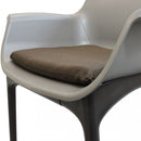 Set Salotto da Giardino Divano 2 Poltrone e Tavolino con Cuscini in Plastica Taupe