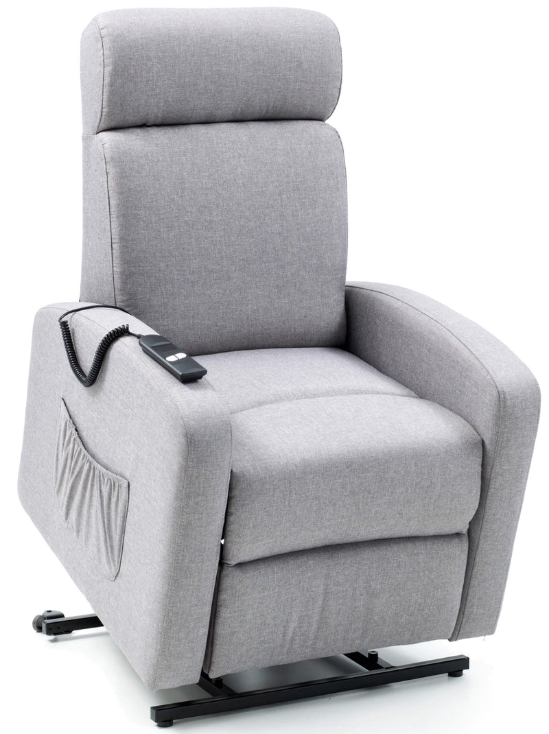 Poltrona Alzapersona Elettrica 1 Motore Reclinabile a Motore in Tessuto Marta Grigia