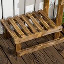 Portapiante Scaffale 4 Ripiani 76x30x90 cm in Legno di Abete Carbonizzato
