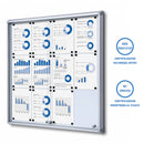 Bacheca con Ante Scorrevoli 94x98,2x5,9 cm in Alluminio Fondo Magnetico Silver
